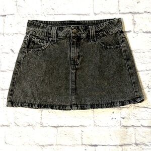 Altar’d State Black Denim Mini Skirt Micro Mini Jean Skirt - Size Medium
